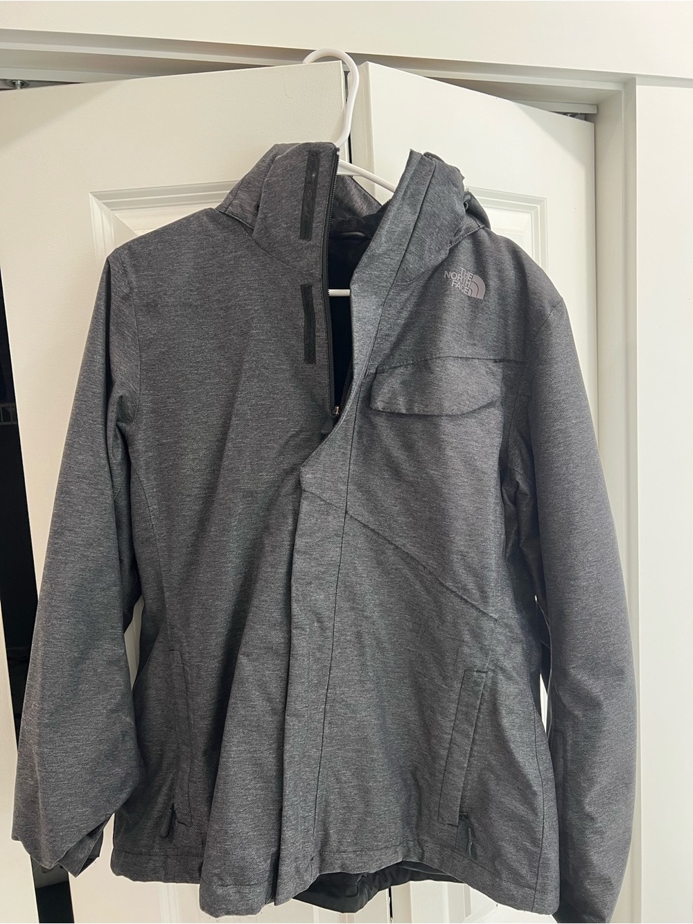 The North Face Women’s Dark Gray Hooded Winter Jacket